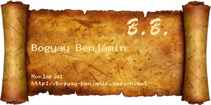 Bogyay Benjámin névjegykártya